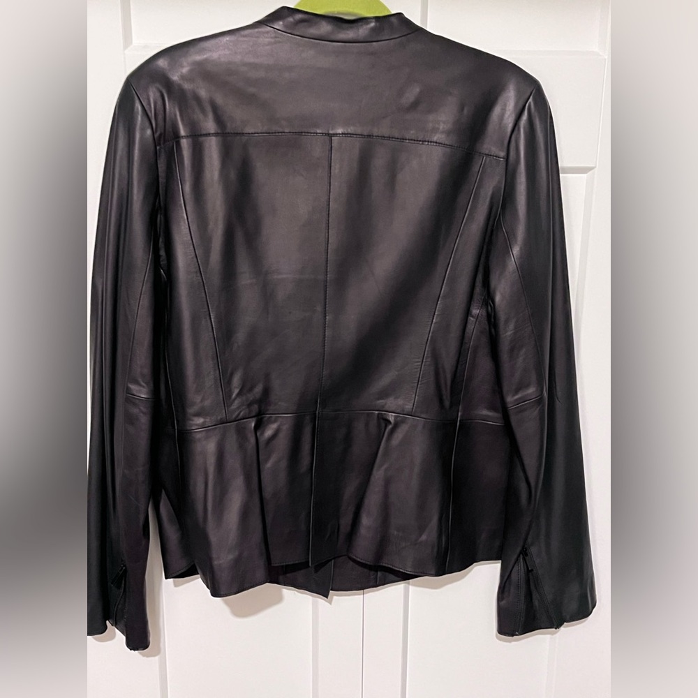 CLASSIQUES ENTIER NORDSTROM AUTHENTIC BUTTERY LONG SLEEVES BLACK LEATHER JACKET - Picture 3 of 12